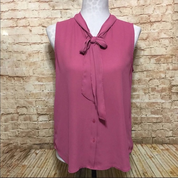 LOFT Tie-Neck Sleeveless Blouse - Picture 2 of 8